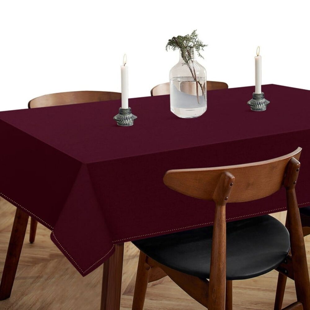 Burgandy Wine Cotton Tablecloth 60x84 NEW
